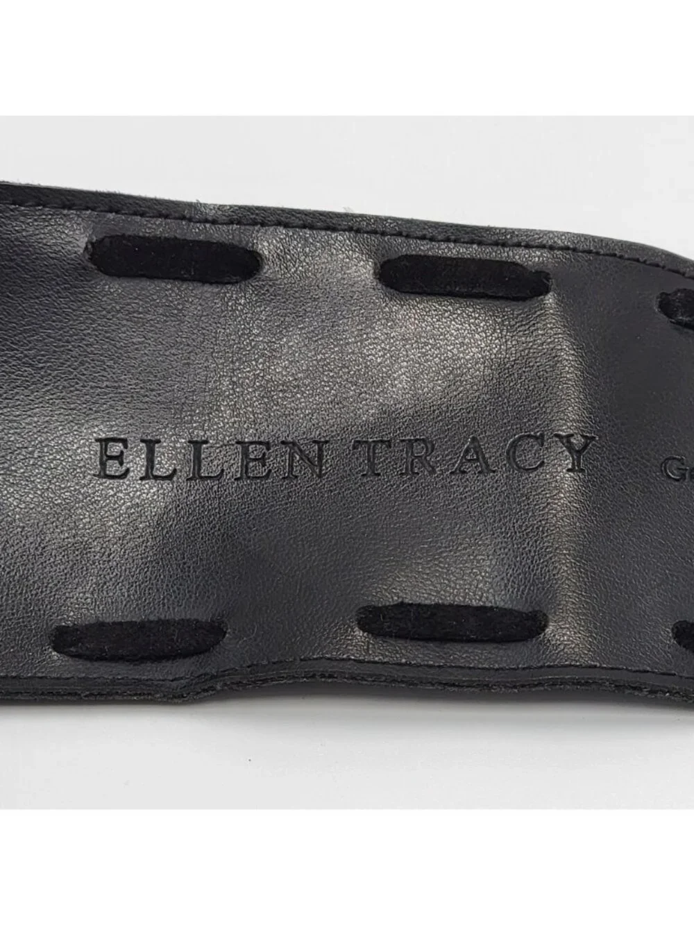 Ellen Tracy Black Suede Corset Waist Wrap Belt